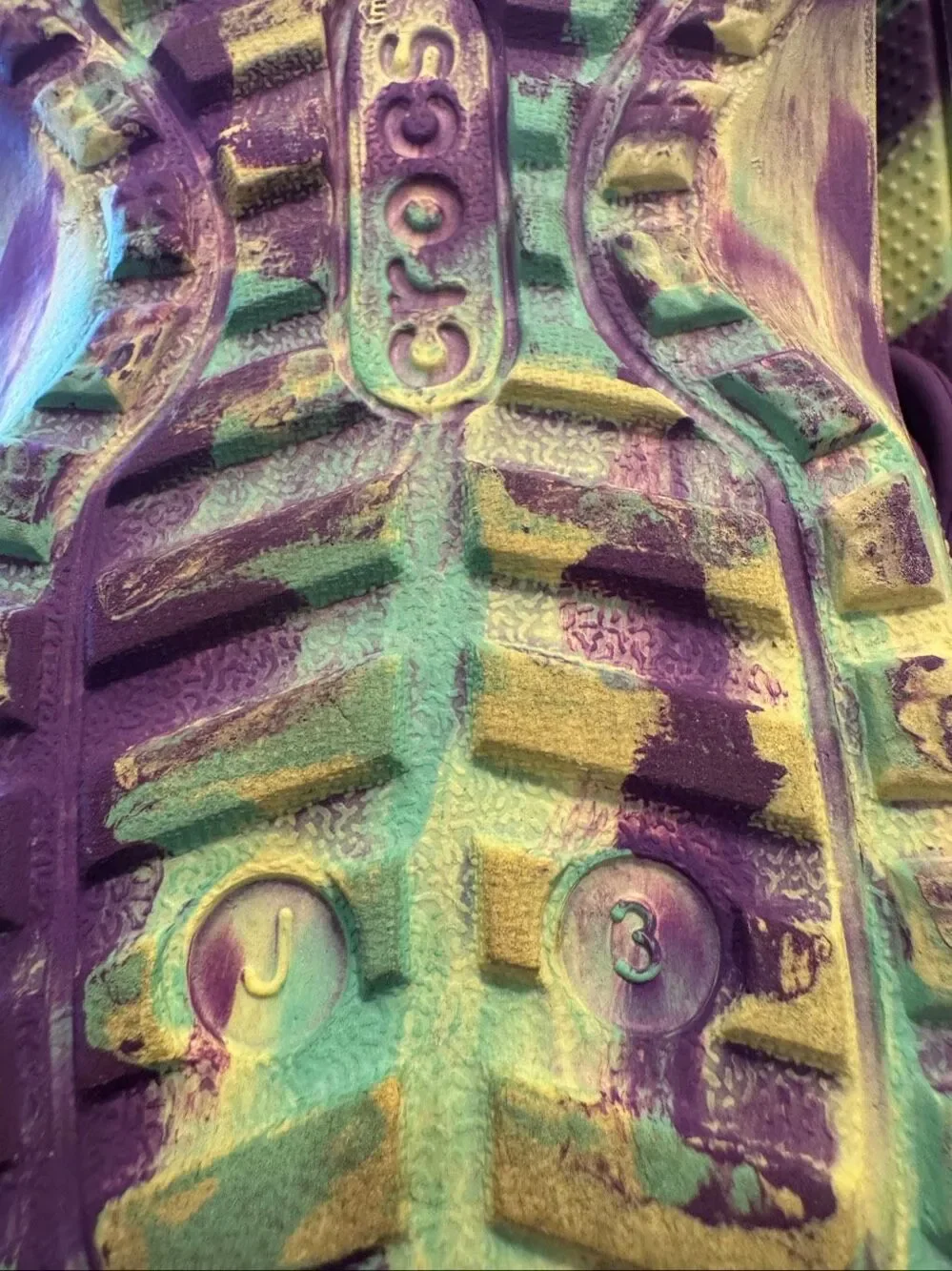 Crocs Kids J3 Fleece Lined Marbled Clogs Purple Green Space Jibbitz Charms